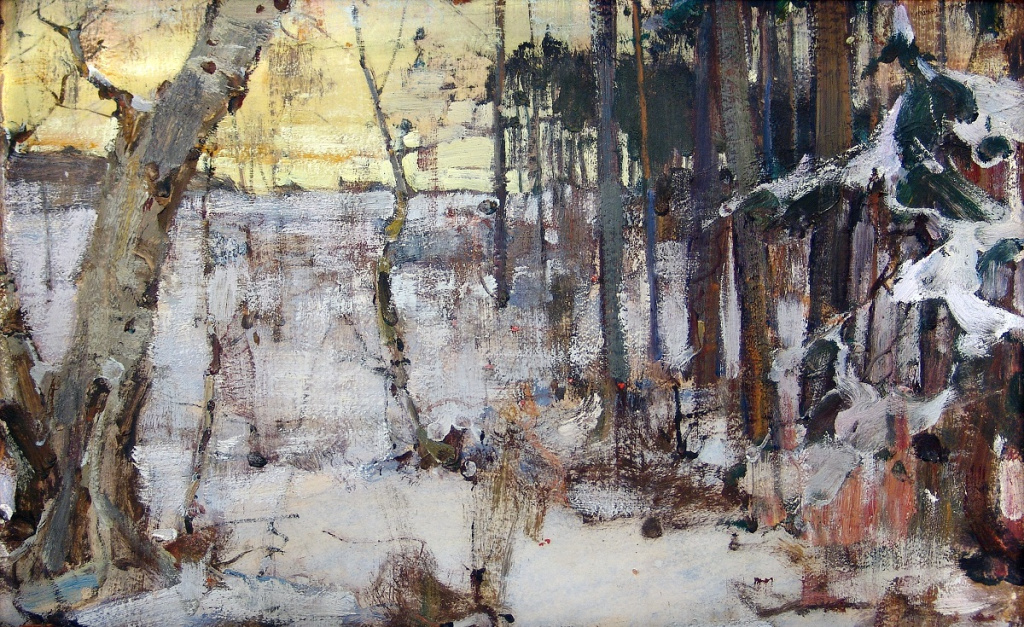 19. Фешин Н.И. Зимний пейзаж. XX век. Картон, темпера. 31х51 см. ГМИИ РТ.jpg 19. Фешин Н.И. Зимний пейзаж. XX век. Картон, темпера. 31х51 см. ГМИИ РТ.jpg