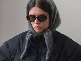 Треугольный шарф стал главным головным убором этой зимы